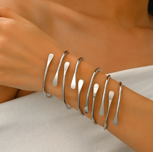 Vintage Bohemian Style Wide Cuff Stackable Bracelet