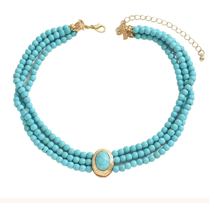 Elegant Vintage Turquoise Beaded Necklace