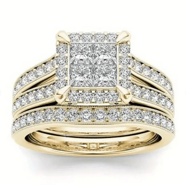 Elegant Vintage Stackable Zirconia Bridal Ring