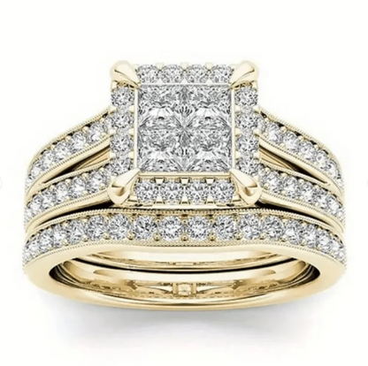 Elegant Vintage Stackable Zirconia Bridal Ring