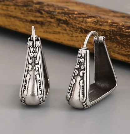 Ethnic Boho Style Geometric Vintage Hoop Earrings