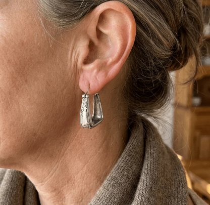 Ethnic Boho Style Geometric Vintage Hoop Earrings