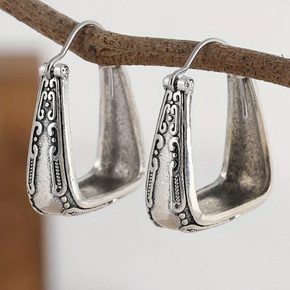 Ethnic Boho Style Geometric Vintage Hoop Earrings