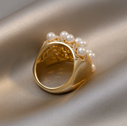 Vintage Cluster Dome Pearl Ring
