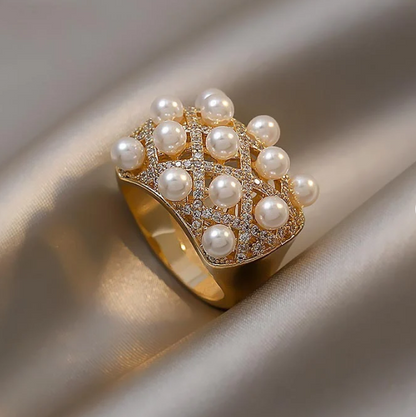 Vintage Cluster Dome Pearl Ring