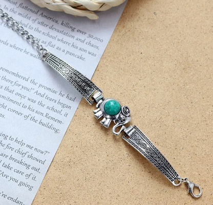Vintage Turquoise Accent Vintage Silver Bracelet