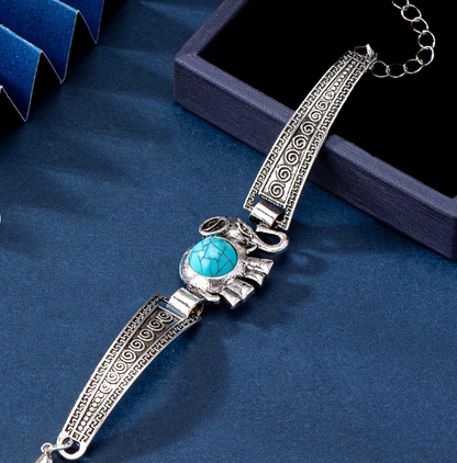 Vintage Turquoise Accent Vintage Silver Bracelet
