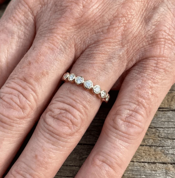 Vintage Inlaid Zirconia Gold Plated Band Ring