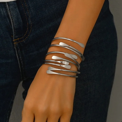 Vintage Bohemian Style Wide Cuff Stackable Bracelet