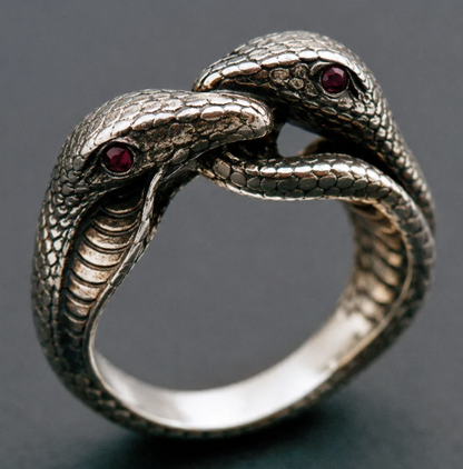 Vintage Snake Neck Silver Plated Ring
