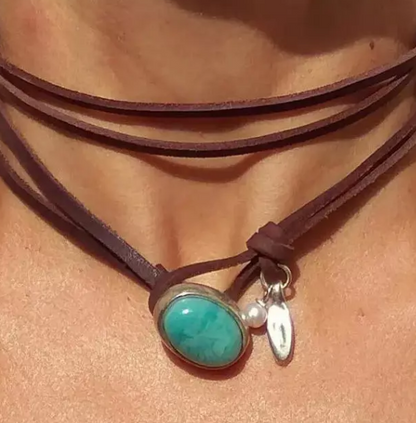 Vintage Turquoise Pearl Multi Layered Necklace