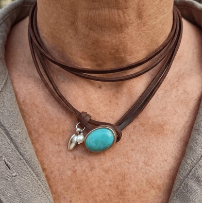 Vintage Turquoise Pearl Multi Layered Necklace