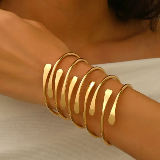 Vintage Bohemian Style Wide Cuff Stackable Bracelet