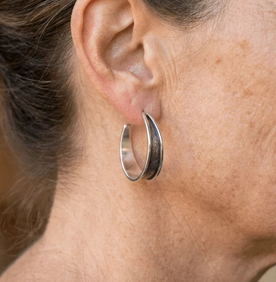 Vintage Hammered Handmade Hoop Earrings