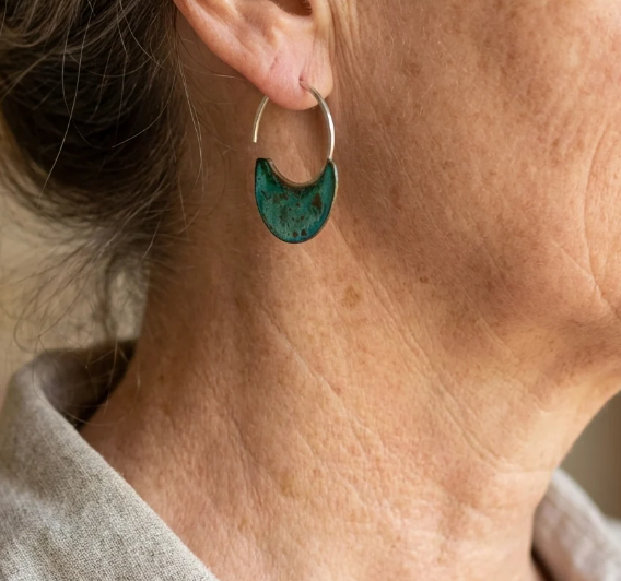 Vintage Worn Turquoise Earrings