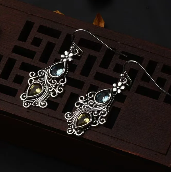 Vintage Filigree Teardrop Earrings