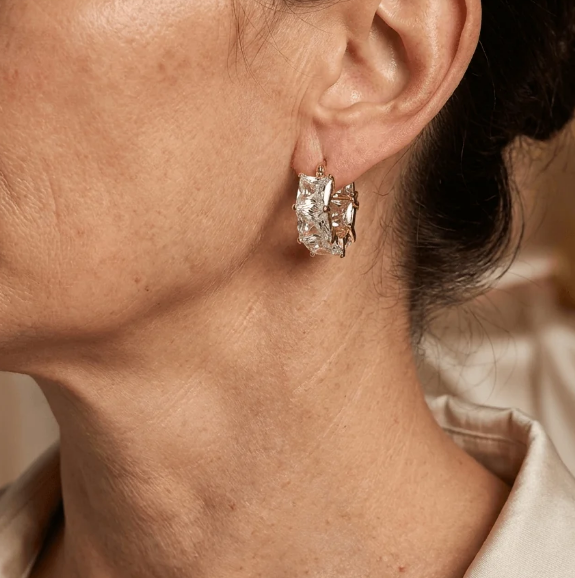 Vintage Boho Style Clear Cubic Zirconia Drop Earrings