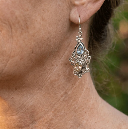 Vintage Filigree Teardrop Earrings