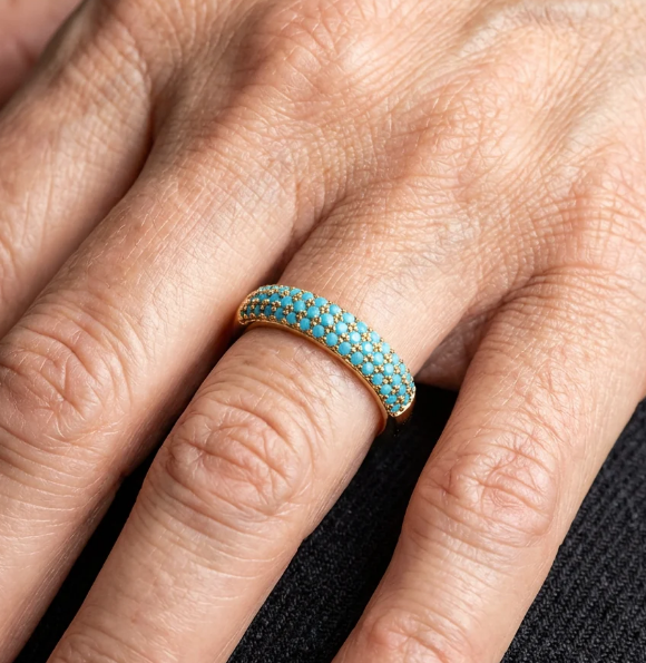 Elegant Vintage Turquoise Gold Plated Ring