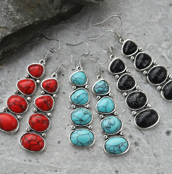 Vintage Turquoise Statement Drop Earrings
