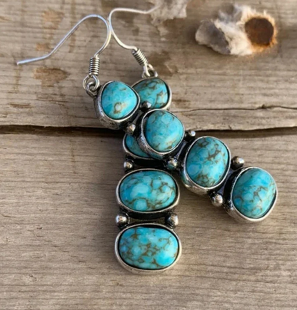 Vintage Turquoise Statement Drop Earrings