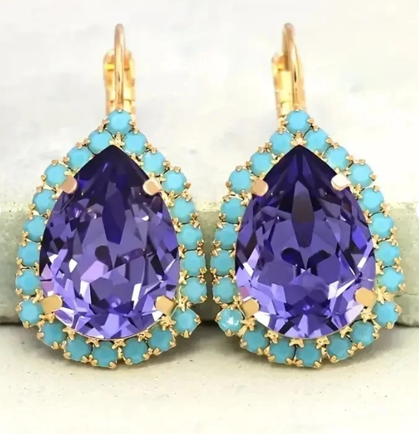 Vintage Crystal Teardrop Earrings