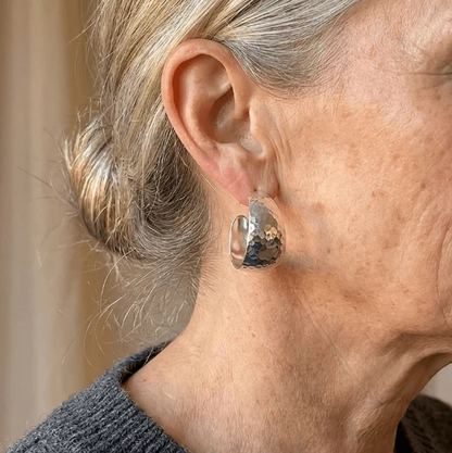 Vintage Wide C Shaped Hoop Earrings