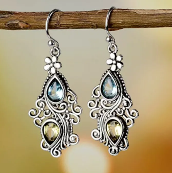 Vintage Filigree Teardrop Earrings