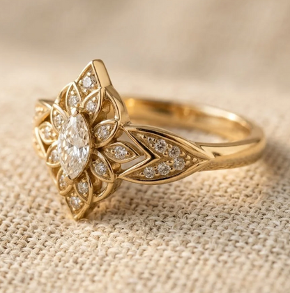 Vintage Elegant Copper Engagement Ring