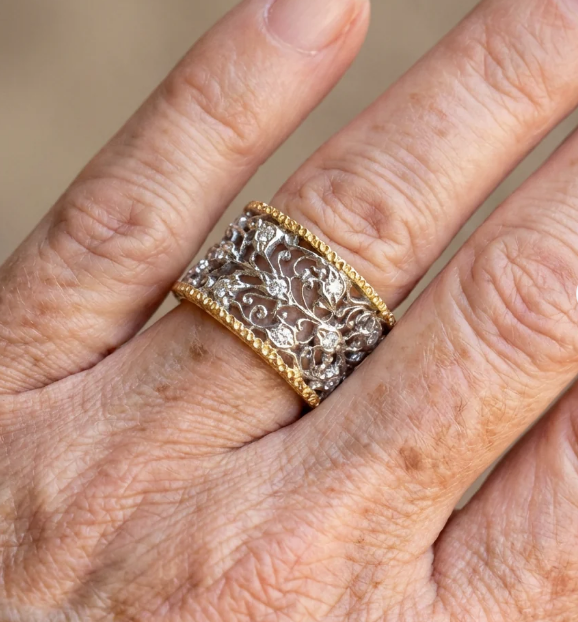 Vintage Zircon Ivy Filigree Ring