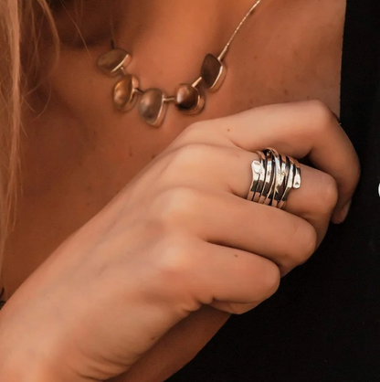 Bliss - Vintage Thick Layer Silver Ring