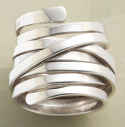 Bliss - Vintage Thick Layer Silver Ring