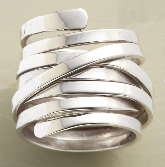 Bliss - Vintage Thick Layer Silver Ring