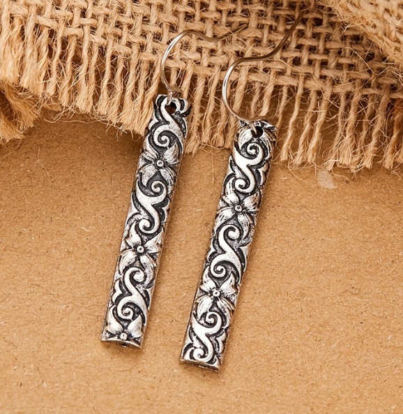Vintage Boho Bar Pendant Earrings