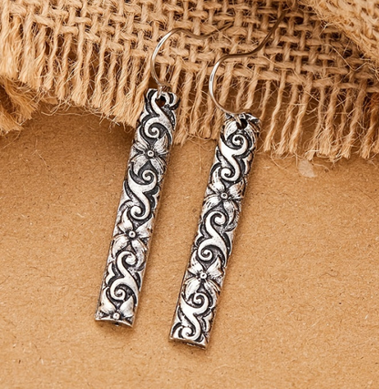 Vintage Boho Bar Pendant Earrings