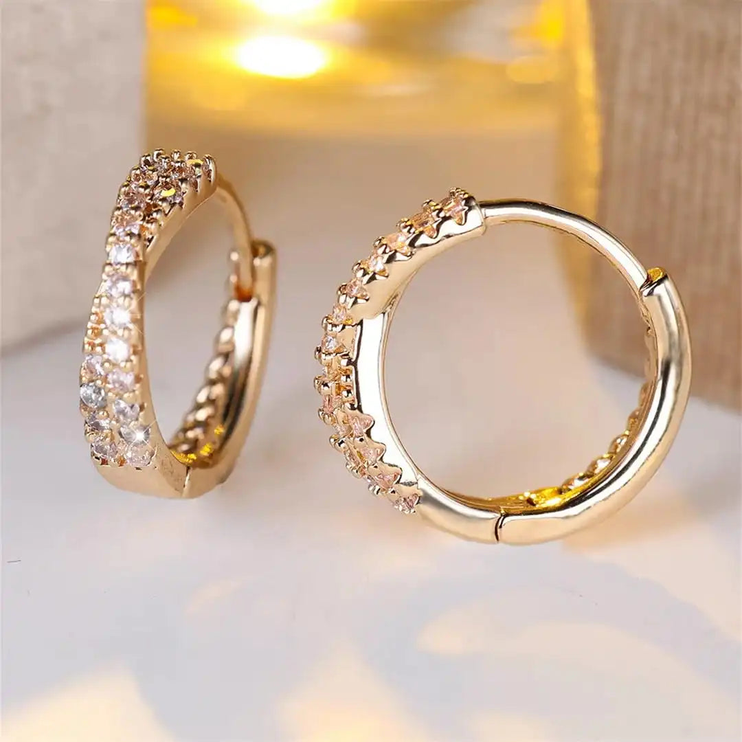 Vintage Zirconia Hoop Earrings