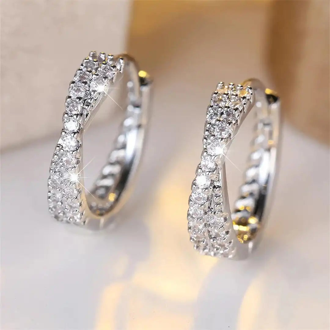 Vintage Zirconia Hoop Earrings