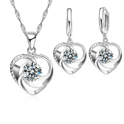 Timeless Heart Necklace and Earrings Set