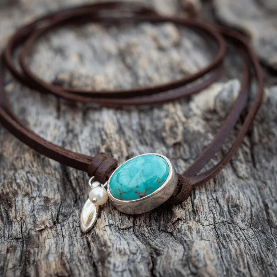Vintage Turquoise Pearl Multi Layered Necklace