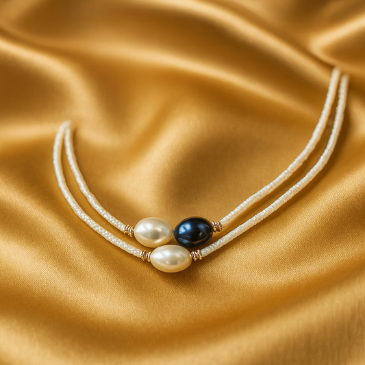 Monochrome Pearl Statement Necklace