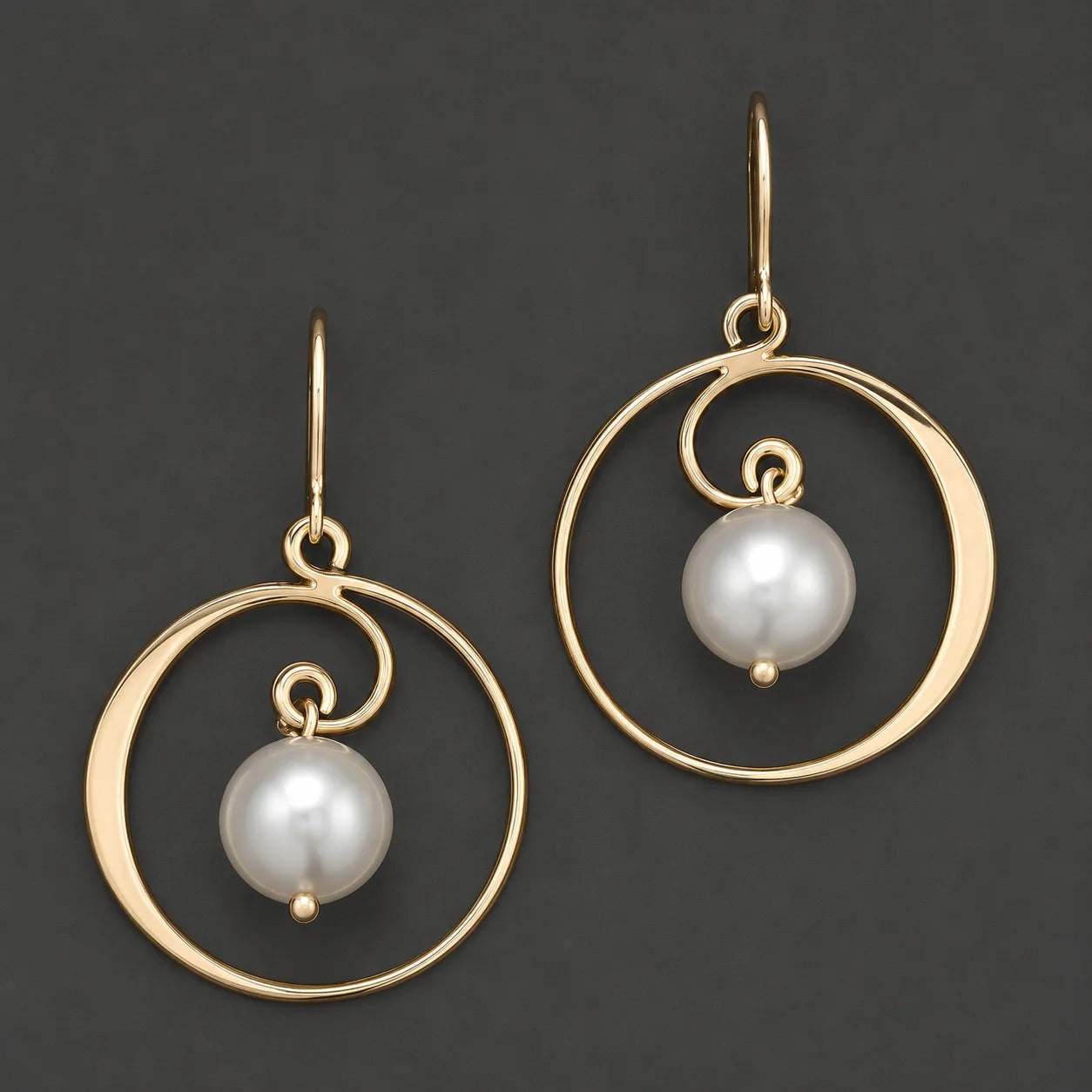 Vintage Hoop & Pearl Golden Earrings