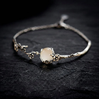 Vintage Silver Plated Floral Branch Bracelet