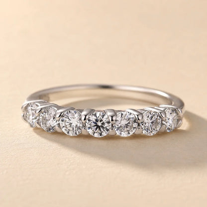 Moissanite Round Cut Stackable Wedding Ring