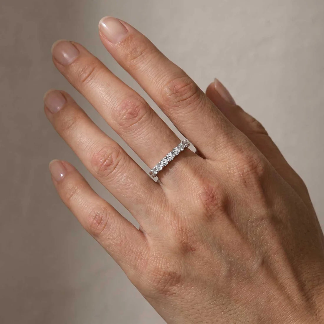 Moissanite Round Cut Stackable Wedding Ring
