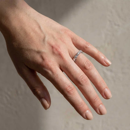 Yellow Gold Emerald & Round Cut Wedding Ring