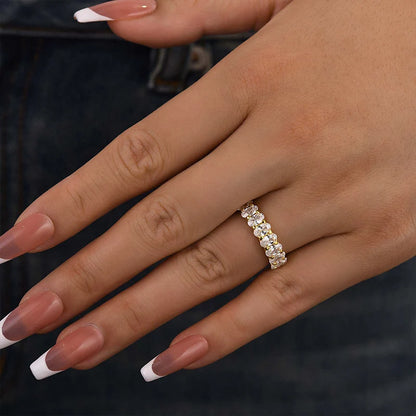 Oval Cut Half Eternity Wedding Ring
