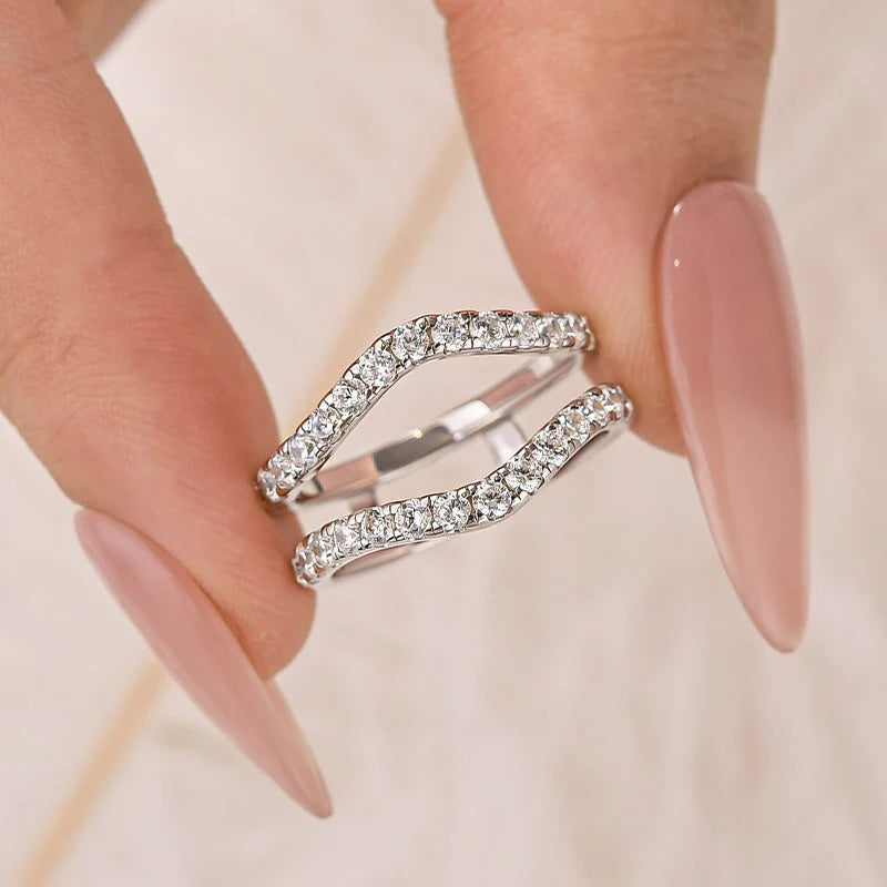 Vintage Round Cut Wedding Band Ring Enhancer