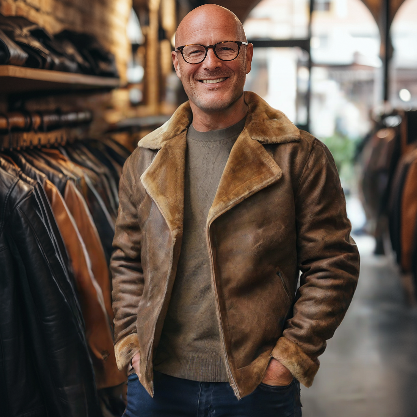 Rustic Rambler - Stylish leather jacket with cozy lining for maximum comfort