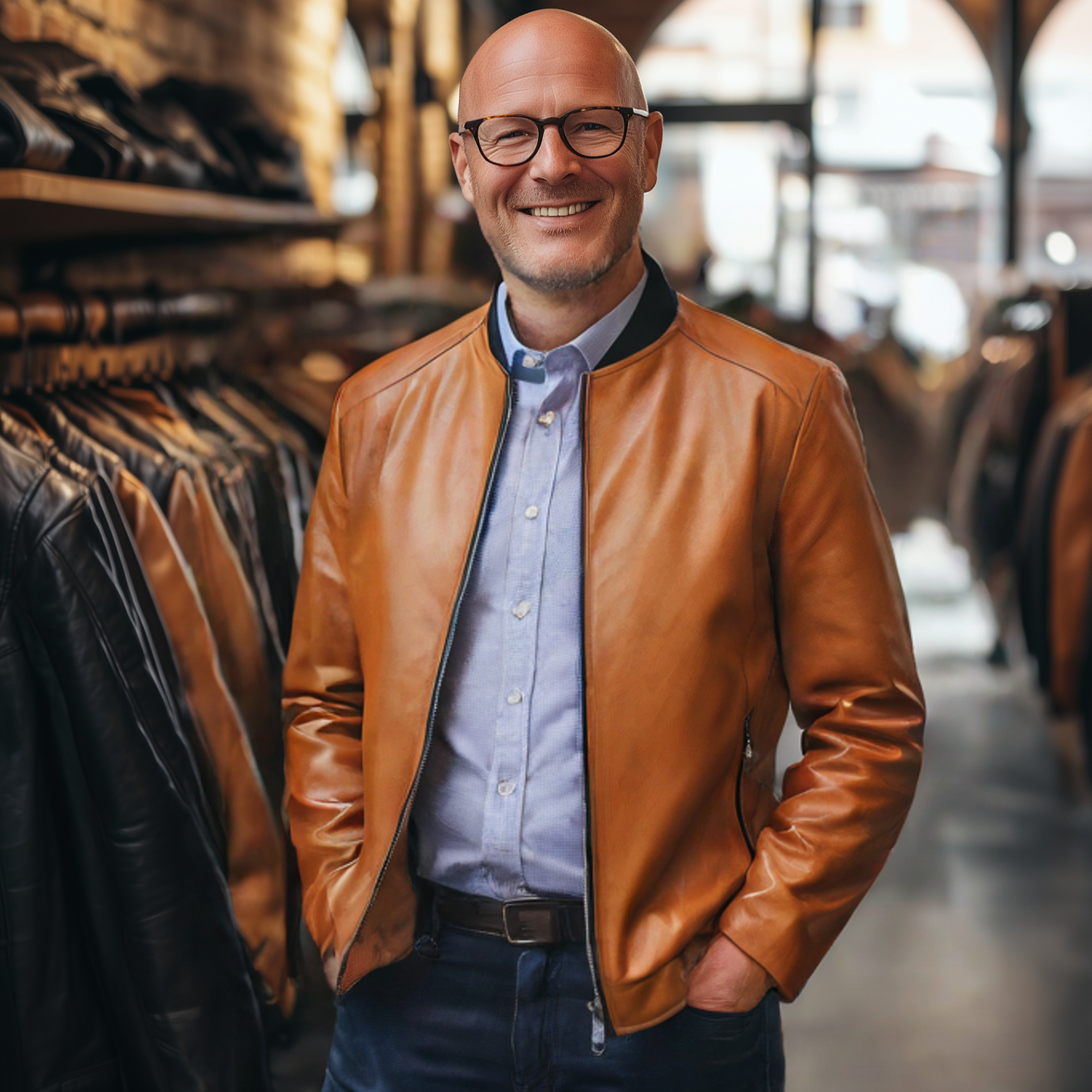Golden leather jacket