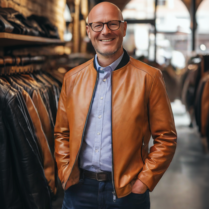 Golden leather jacket